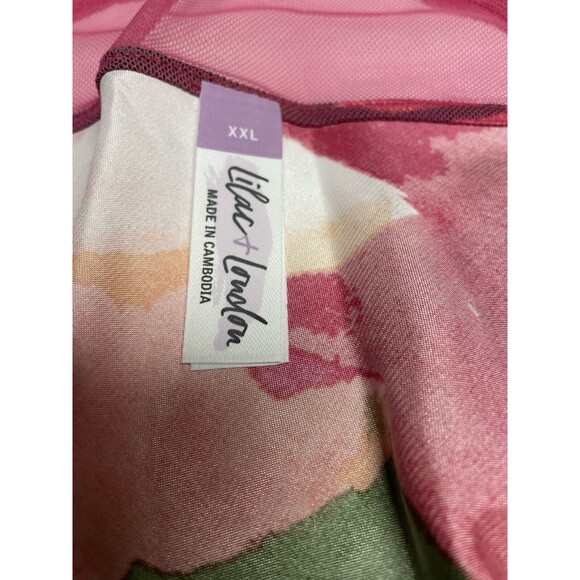 New Lilac+London Pajama Set Floral Lace Cami & Shorts Sleep Set Hawaiian XXL - Picture 5 of 7